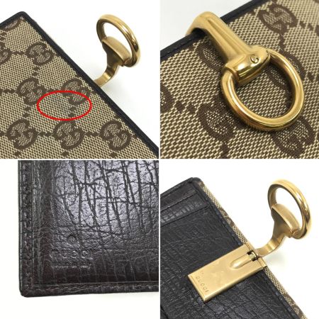  GUCCI グッチ 2つ折り財布 GG ホースビット 101603 ブラウン