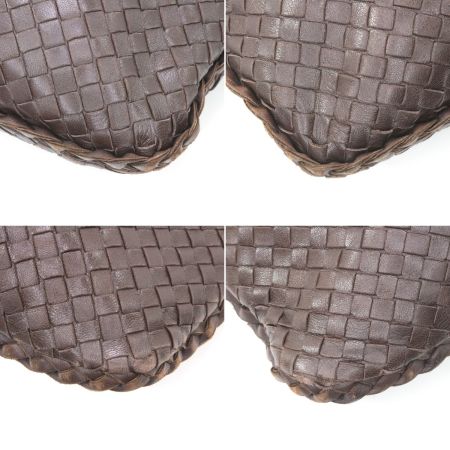  BOTTEGA VENETA ボッテガヴェネタ イントレチャート セミショルダーバッグ 115653 ダークブラウン