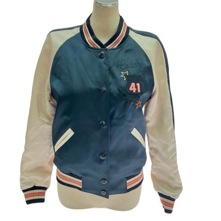  COACH コーチ リバーシブルスカジャン 228991 ネイビー×ホワイト