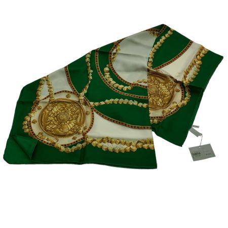  Christian Dior クリスチャンディオール スカーフ ダイス 総柄 CD キング グリーン