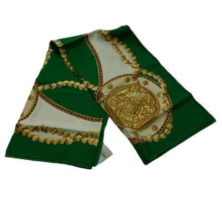  Christian Dior クリスチャンディオール スカーフ ダイス 総柄 CD キング グリーン