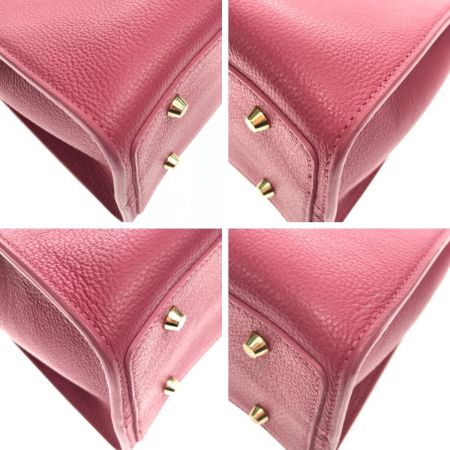  CHRISTIAN VILLA ハンドバッグ ショッキングピンク