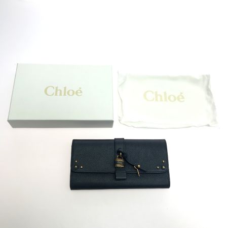 Chloe クロエ 長財布 パディントン オーロラスープル ネイビー