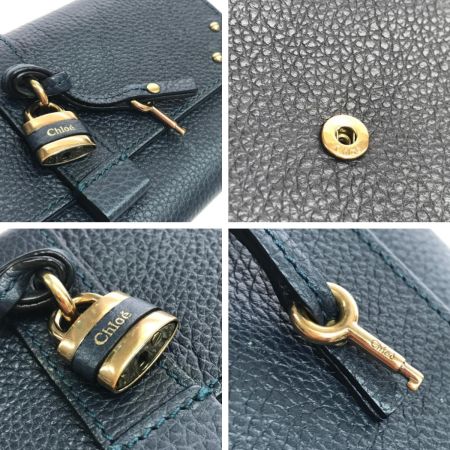  Chloe クロエ 長財布 パディントン オーロラスープル ネイビー