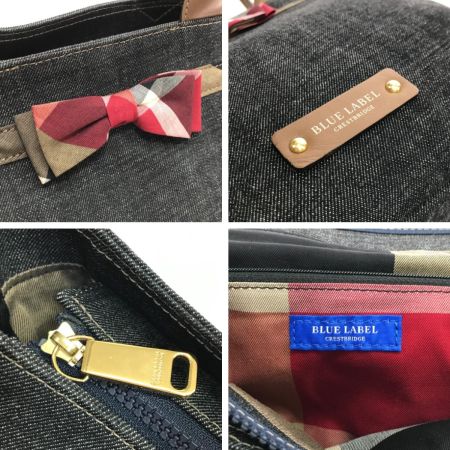  BURBERRY BLUE LABEL バーバリーブルーレーベル トートバッグ デニム リボン ネイビー