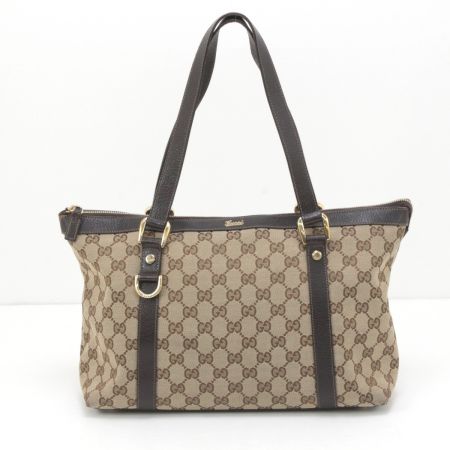  GUCCI グッチ トートバッグ GG キャンバス×レザー 141470 ブラウン×カーキ