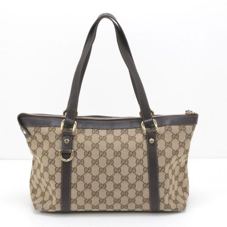  GUCCI グッチ トートバッグ GG キャンバス×レザー 141470 ブラウン×カーキ