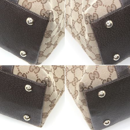  GUCCI グッチ トートバッグ GG キャンバス×レザー 141470 ブラウン×カーキ