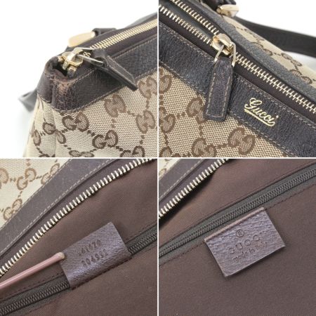  GUCCI グッチ トートバッグ GG キャンバス×レザー 141470 ブラウン×カーキ