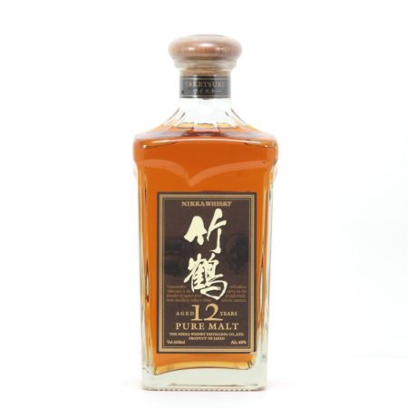 【北海道内限定発送】 TAKETSURU 竹鶴/ニッカウイスキー 竹鶴 ピュアモルト12年 角瓶660ml 40度 箱付  未開栓