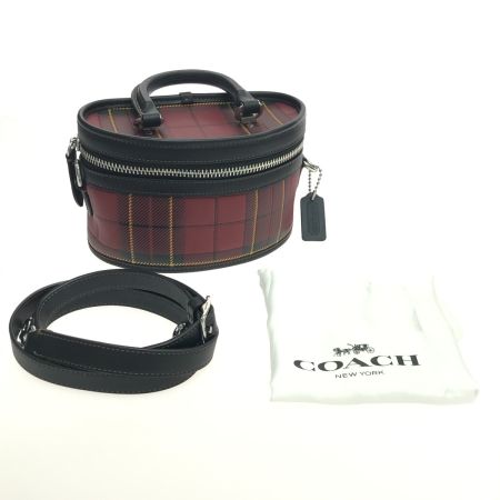  COACH コーチ ハンドバッグ トレイル バッグ ストラップ付 CG251 レッド×ブラック