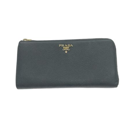  PRADA プラダ 長財布 L字ファスナー 全体的にヨゴレ有 ブラック
