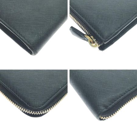  PRADA プラダ 長財布 L字ファスナー 全体的にヨゴレ有 ブラック