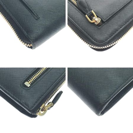  PRADA プラダ 長財布 L字ファスナー 全体的にヨゴレ有 ブラック