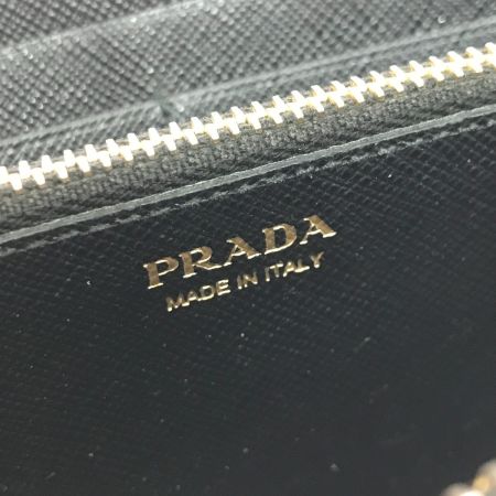  PRADA プラダ 長財布 L字ファスナー 全体的にヨゴレ有 ブラック