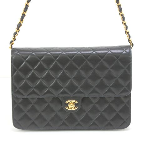  CHANEL シャネル ショルダーバッグ マトラッセ シングルチェーン ブラック