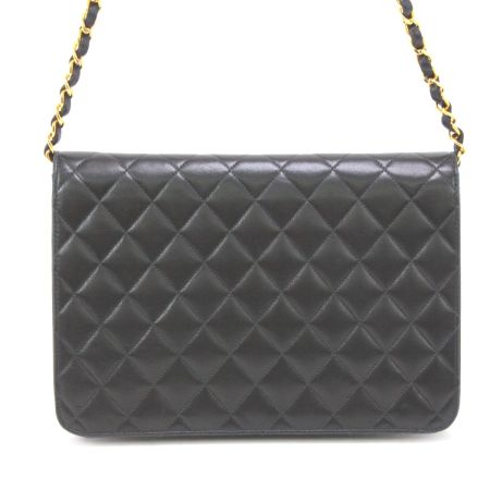  CHANEL シャネル ショルダーバッグ マトラッセ シングルチェーン ブラック
