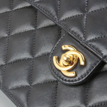  CHANEL シャネル ショルダーバッグ マトラッセ シングルチェーン ブラック