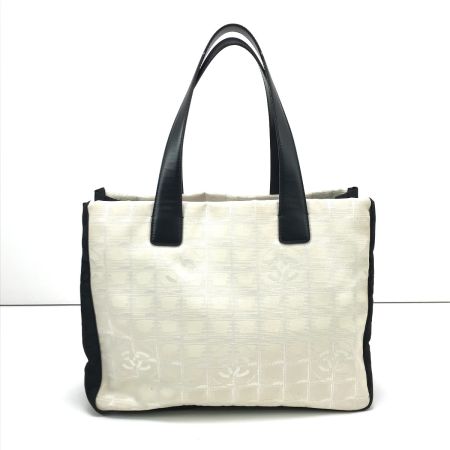  CHANEL シャネル トートバッグ ニュートラベルライン 底板破損有り ベージュ×ブラック