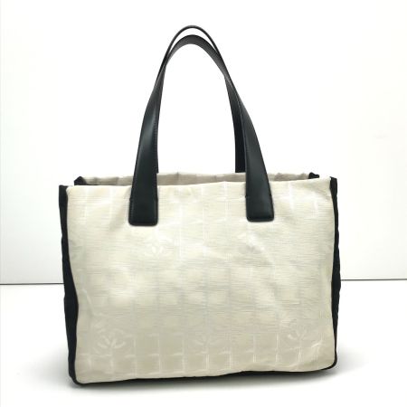  CHANEL シャネル トートバッグ ニュートラベルライン 底板破損有り ベージュ×ブラック
