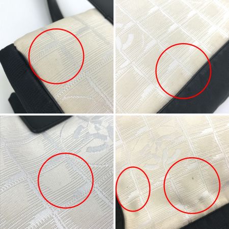  CHANEL シャネル トートバッグ ニュートラベルライン 底板破損有り ベージュ×ブラック