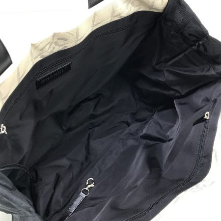  CHANEL シャネル トートバッグ ニュートラベルライン 底板破損有り ベージュ×ブラック
