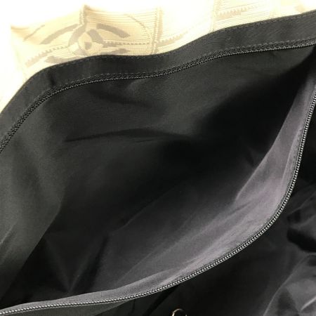  CHANEL シャネル トートバッグ ニュートラベルライン 底板破損有り ベージュ×ブラック