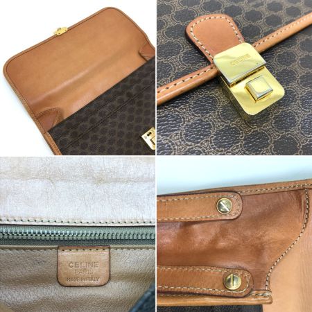  CELINE セリーヌ セカンドバッグ マカダム柄 本体のみ キズ・ヨゴレ有 M90 ブラウン