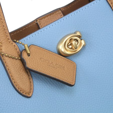  COACH コーチ 2wayハンドバッグ ストラップ付 C9092 スカイブルー