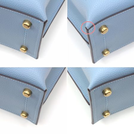  COACH コーチ 2wayハンドバッグ ストラップ付 C9092 スカイブルー