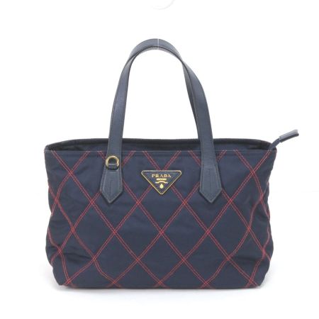  PRADA プラダ 2WAYハンドバッグ ネイビー