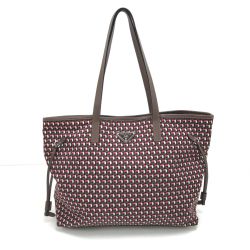 $$ PRADA プラダ トートバッグ ショルダーストラップ欠品 使用感有 ナイロン B4001T レッド×ブラウン Cランク