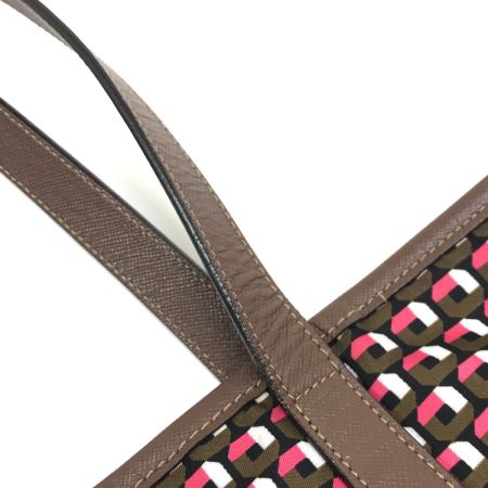  PRADA プラダ トートバッグ ショルダーストラップ欠品 使用感有 ナイロン B4001T レッド×ブラウン