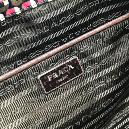  PRADA プラダ トートバッグ ショルダーストラップ欠品 使用感有 ナイロン B4001T レッド×ブラウン