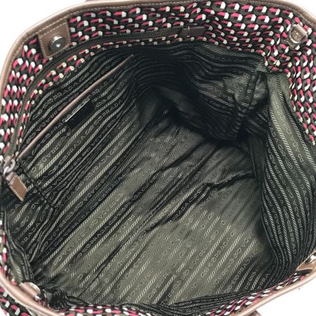  PRADA プラダ トートバッグ ショルダーストラップ欠品 使用感有 ナイロン B4001T レッド×ブラウン