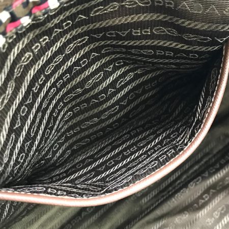  PRADA プラダ トートバッグ ショルダーストラップ欠品 使用感有 ナイロン B4001T レッド×ブラウン