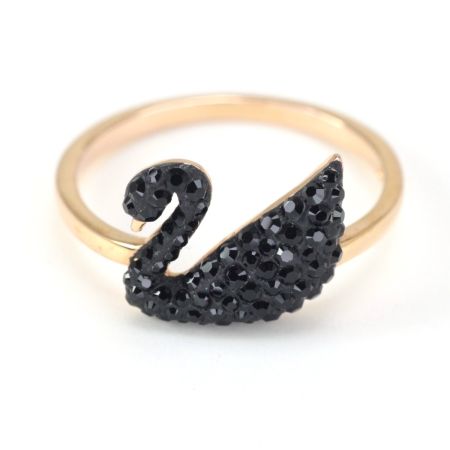  SWAROVSKI スワロフスキー Iconic Swan リング 指輪 14号 5358024 ブラック