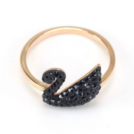  SWAROVSKI スワロフスキー Iconic Swan リング 指輪 14号 5358024 ブラック