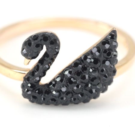  SWAROVSKI スワロフスキー Iconic Swan リング 指輪 14号 5358024 ブラック