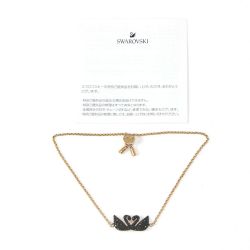 $$ SWAROVSKI スワロフスキー Iconic Swan ブレスレット 約24cm迄 5344132 ブラック Bランク
