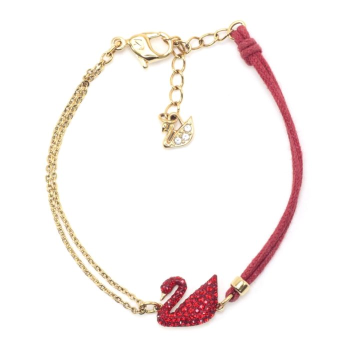 SWAROVSKI スワロフスキー Iconic Swan ブレスレット 15-17cm レッド