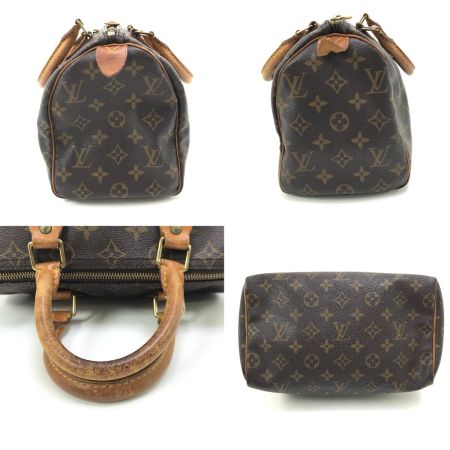  LOUIS VUITTON ルイヴィトン ハンドバッグ モノグラム スピーディ25 パドロック＆キー欠品 使用感有 ヌメ革汚れ M41528
