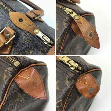  LOUIS VUITTON ルイヴィトン ハンドバッグ モノグラム スピーディ25 パドロック＆キー欠品 使用感有 ヌメ革汚れ M41528
