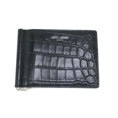  SAINT LAURENT(Yves Saint Laurent) マネークリップ クロコダイル ART378005 ブラック