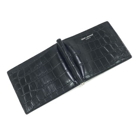  SAINT LAURENT(Yves Saint Laurent) マネークリップ クロコダイル ART378005 ブラック