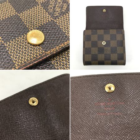  LOUIS VUITTON ルイヴィトン 3つ折り財 ダミエ ポルト モネ・ビエ カルト クレディ N61652 ブラウン