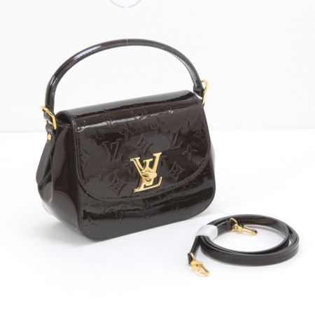  LOUIS VUITTON ルイヴィトン ヴェルニ アマラント エナメルハンドバッグ ストラップ付 M90942 アマラント