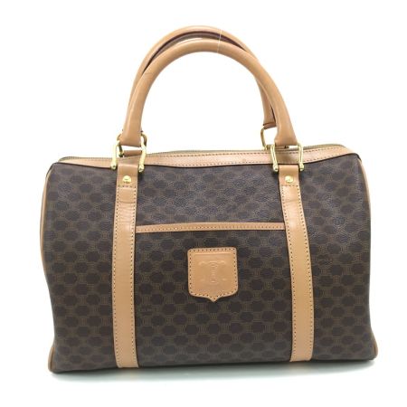  CELINE セリーヌ ボストンバッグ マカダム柄 ブラウン