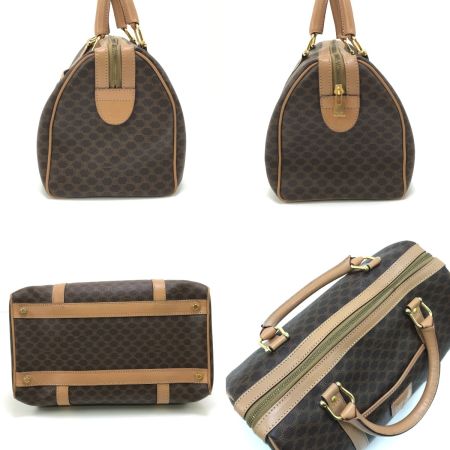  CELINE セリーヌ ボストンバッグ マカダム柄 ブラウン