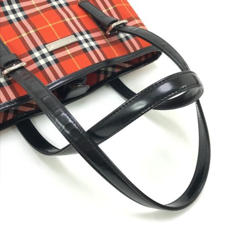  BURBERRY BLUE LABEL バーバリーブルーレーベル ハンドバッグ ナイロン レッド